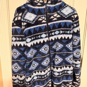 Essentials Blue and White Fleece Jacket